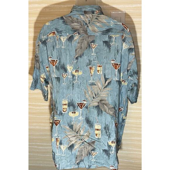Campia Moda Men's 100% Rayon Blue Cocktails Camp Hawaiian Shirt XXL 0274 - Picture 4 of 7